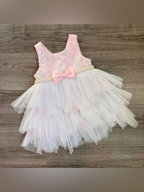 American Princess light pink/white tulle baby girls dress